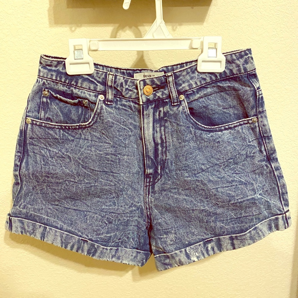 High-waisted jean shorts!